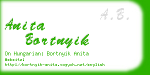 anita bortnyik business card